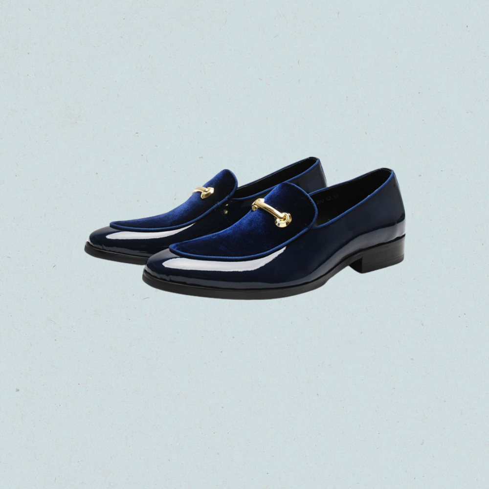 Royal Velvet Bit Loafers | Luxury Patent Leather Shoes