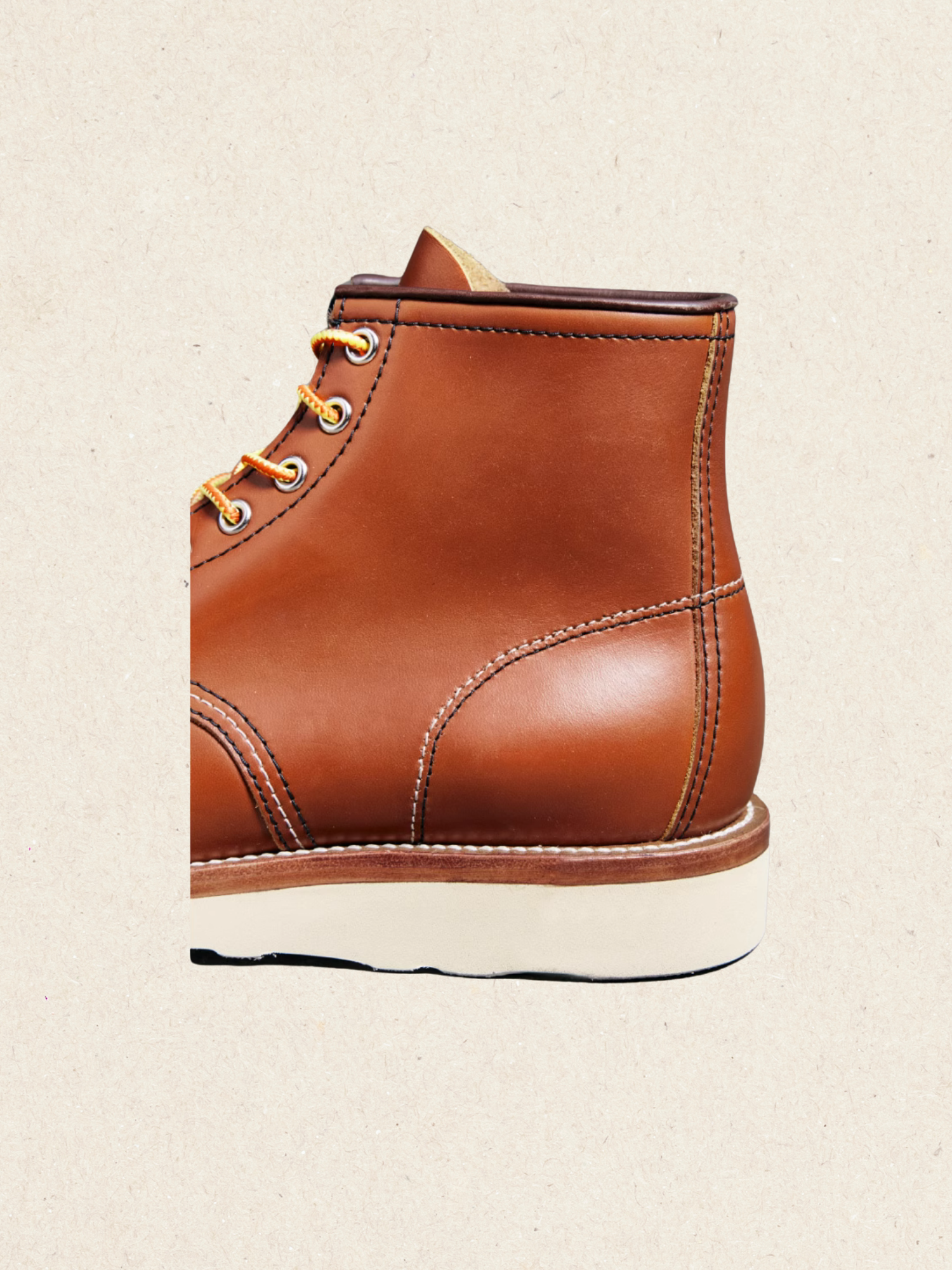 Leather moc toe boots