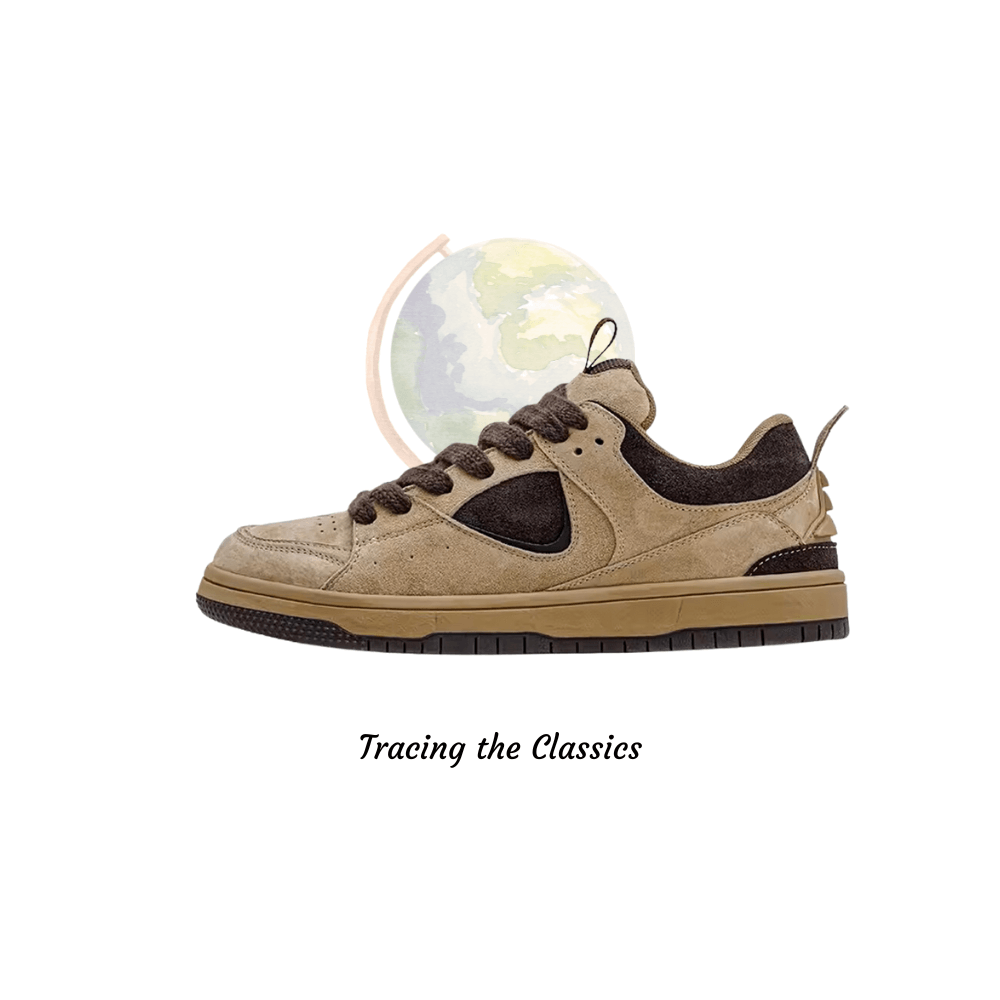 Brown Skate Sneakers for Men Causal low top sneakers for street outfit