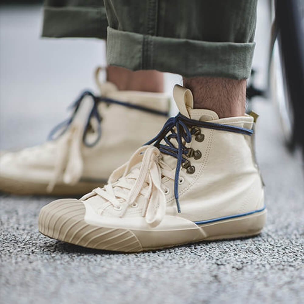 Vintage Vulcanized High-top Canvas Shoes - Main Image