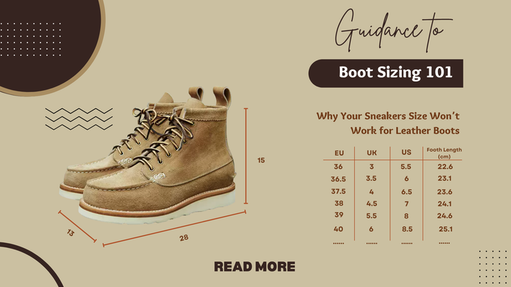 Work Boot Sizing Guide How to Choose the Right Leather Boot Size: Complete Guide to Boot vs ...