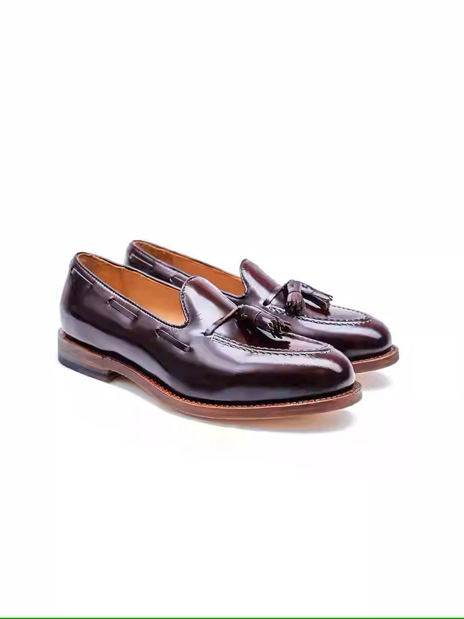 Tassel Loafers | Premium Full-Grain Leather, Goodyear Welt, Elegant Men's Dress Loafers Polaris Leather / Red / 40 Tassel Loafers | Premium Full-Grain Leather, Goodyear Welt, Elegant Men's Dress Loafers Polaris Leather / Red / 40