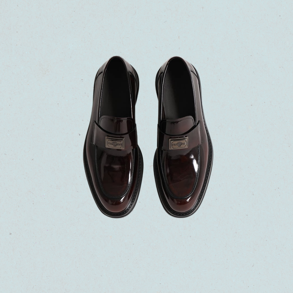 mens black chunky loafers