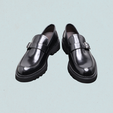 black chunky loafers