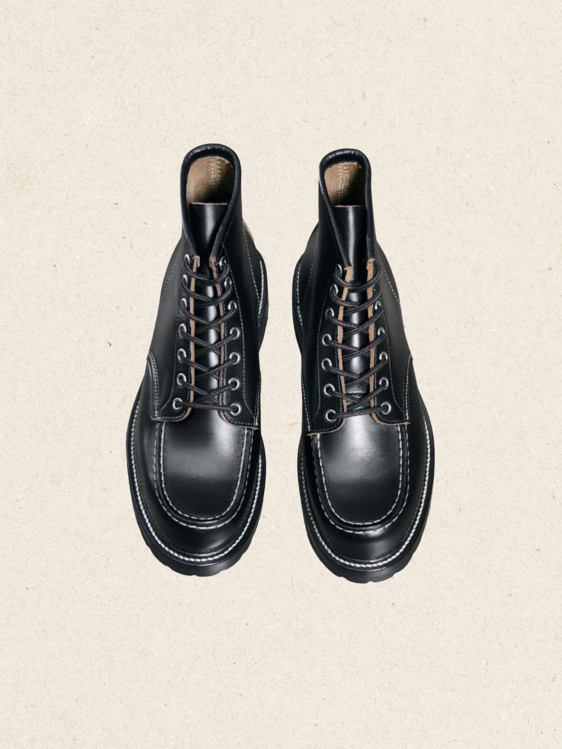 CF Stead Scout Boots | Vibram-Sohle, Goodyear-Rahmen | Schwarze Arbeitsstiefel aus Leder