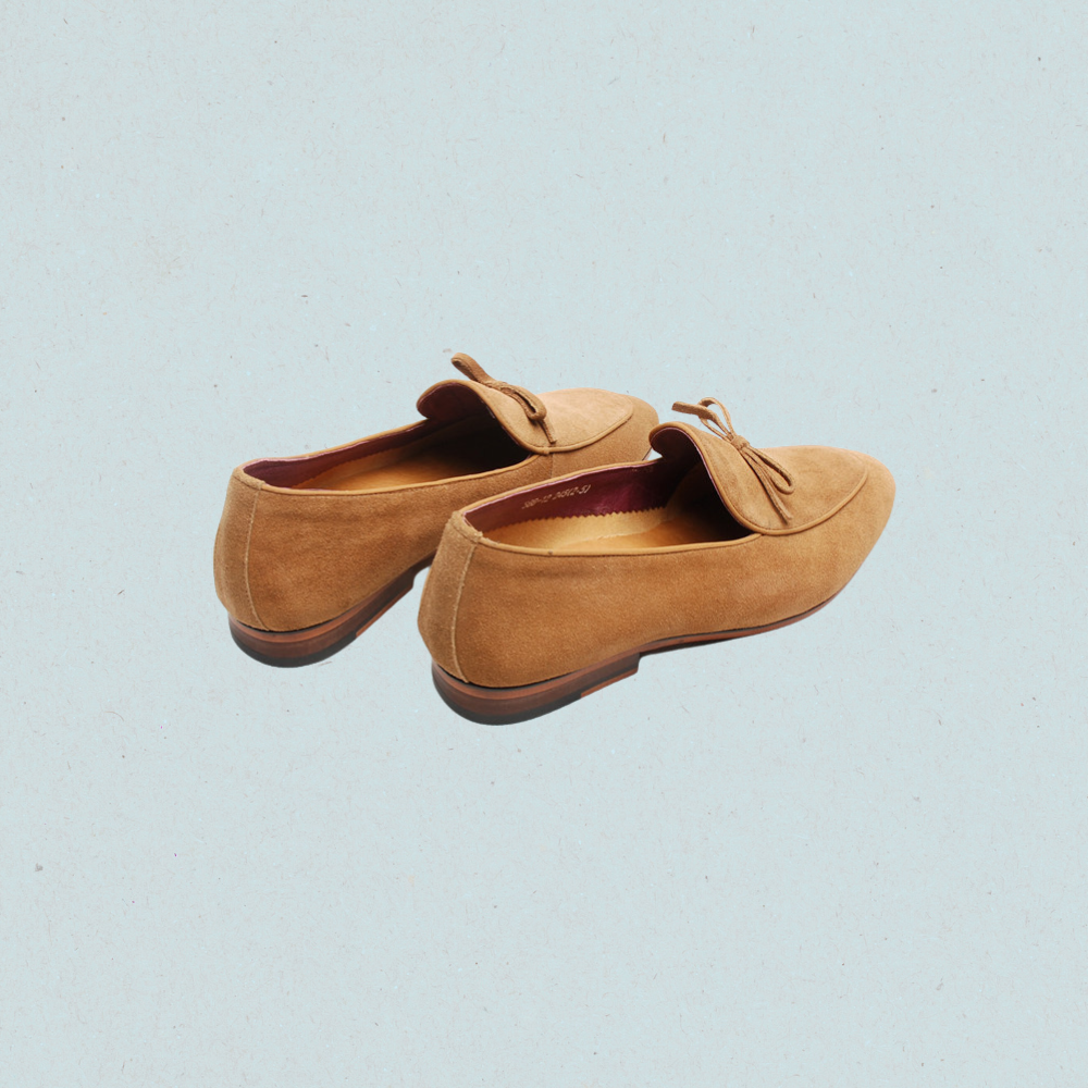 mens artisan bow suede loafers