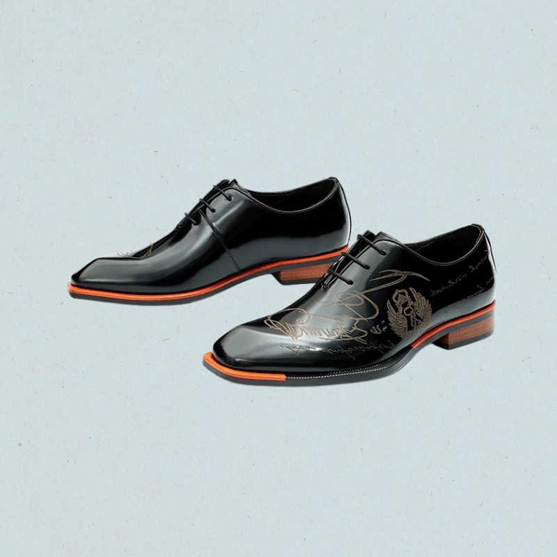 men black leather shoes