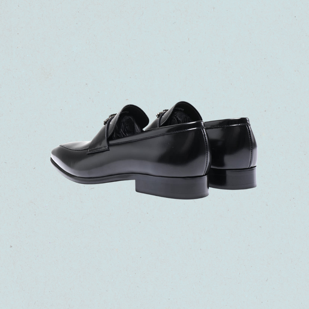 Sharp Square Toe Bit Loafers | Formal Leather Shoes