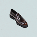 bordeaux burnished chunky loafers