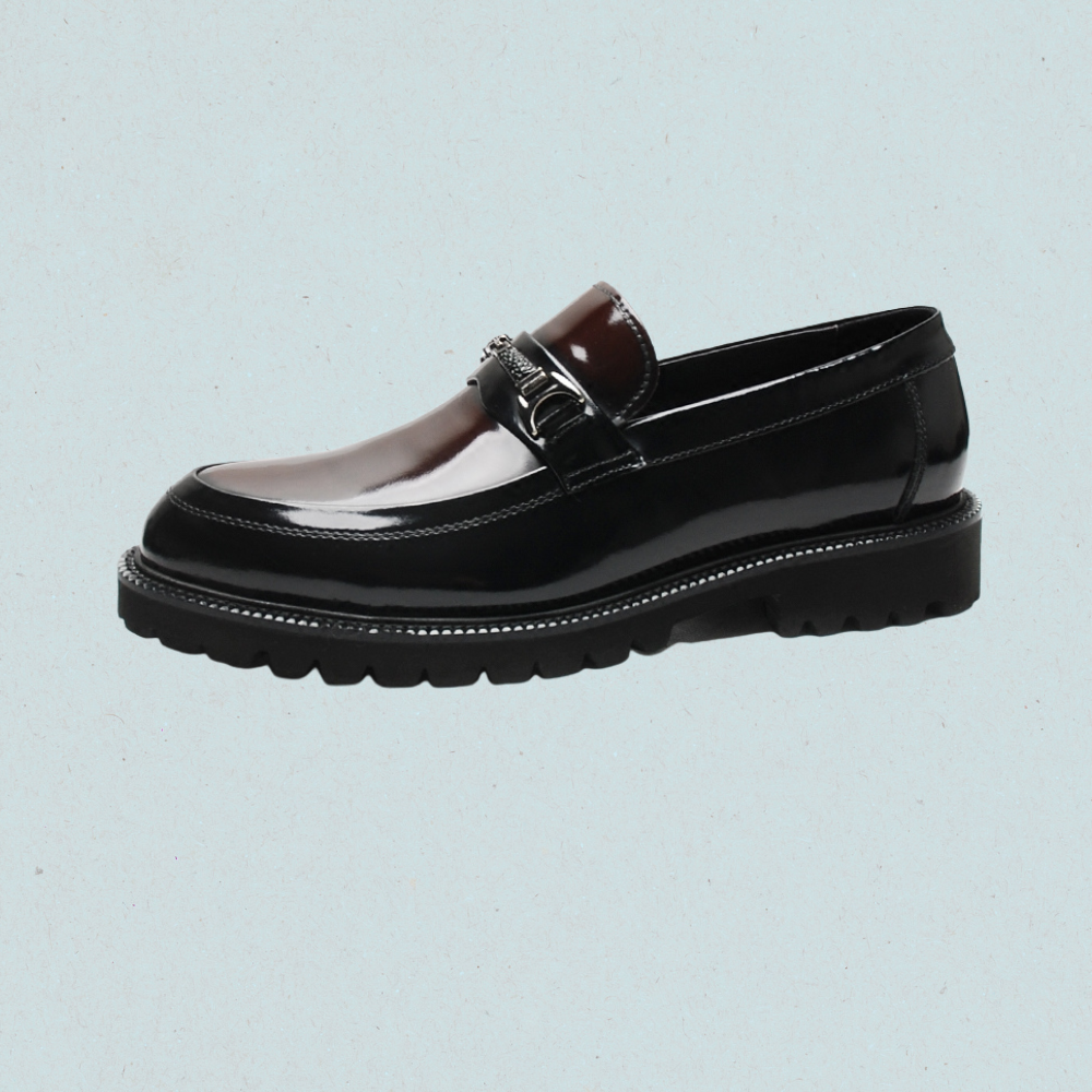 black chunky loafers