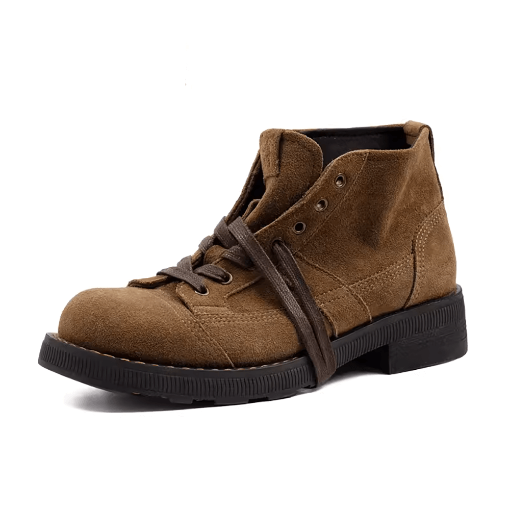 Suede Brown Vintage Boots Classic Fashion Footwear-Time Traveler