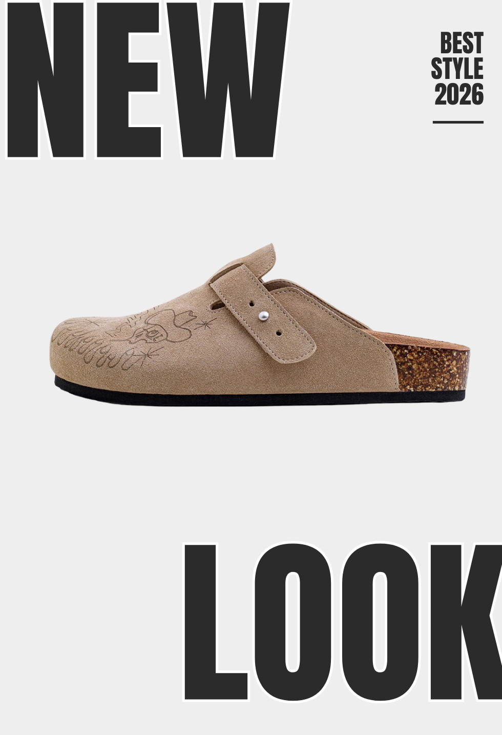 khaki suede slip on mules with rounded toe