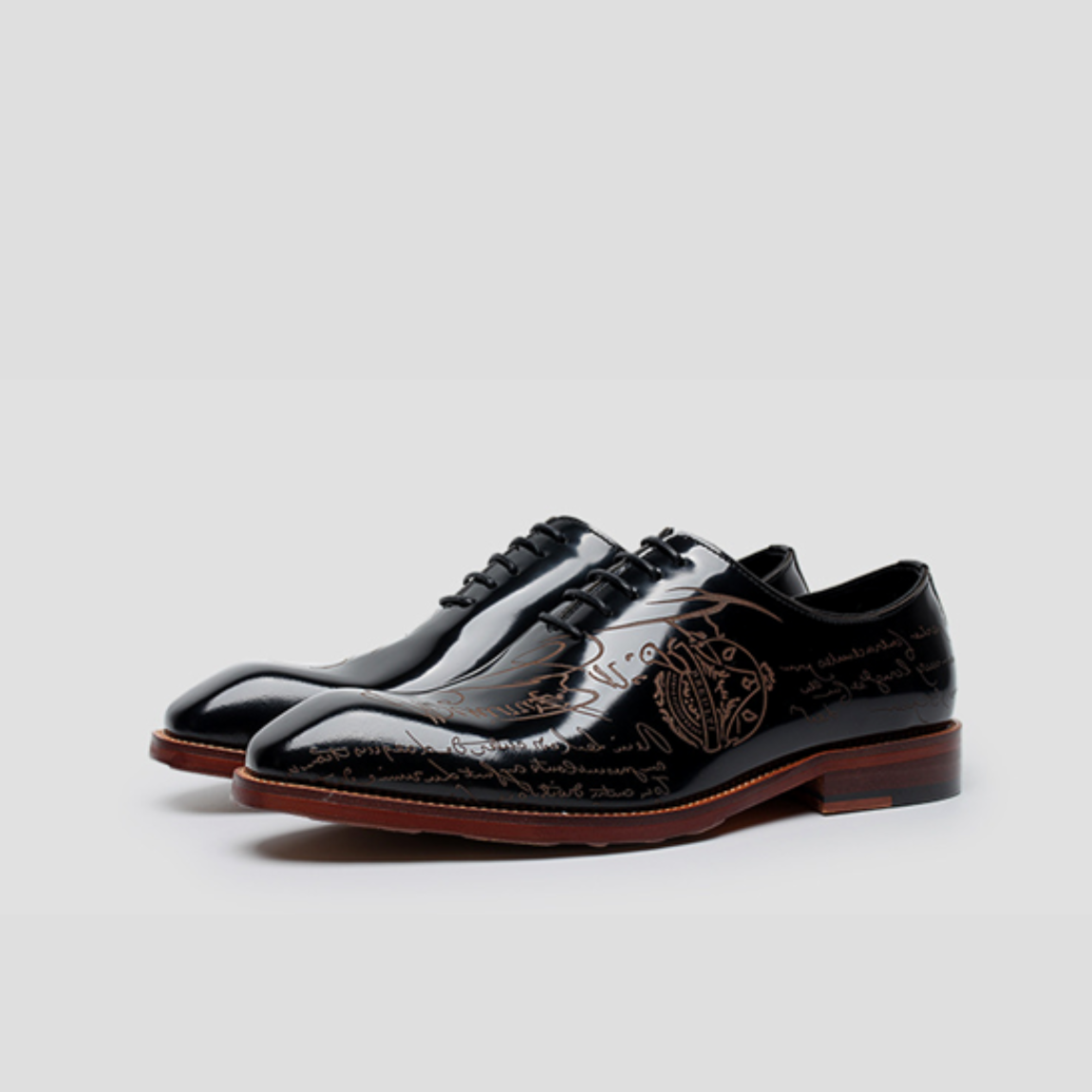mens black patent leather dress shoes ElegantEpic Embossed Oxford Shoes – Black Leather Formal Oxford Shoes for Men [Midnight Sonata] 39 EU /24.6-25 cm