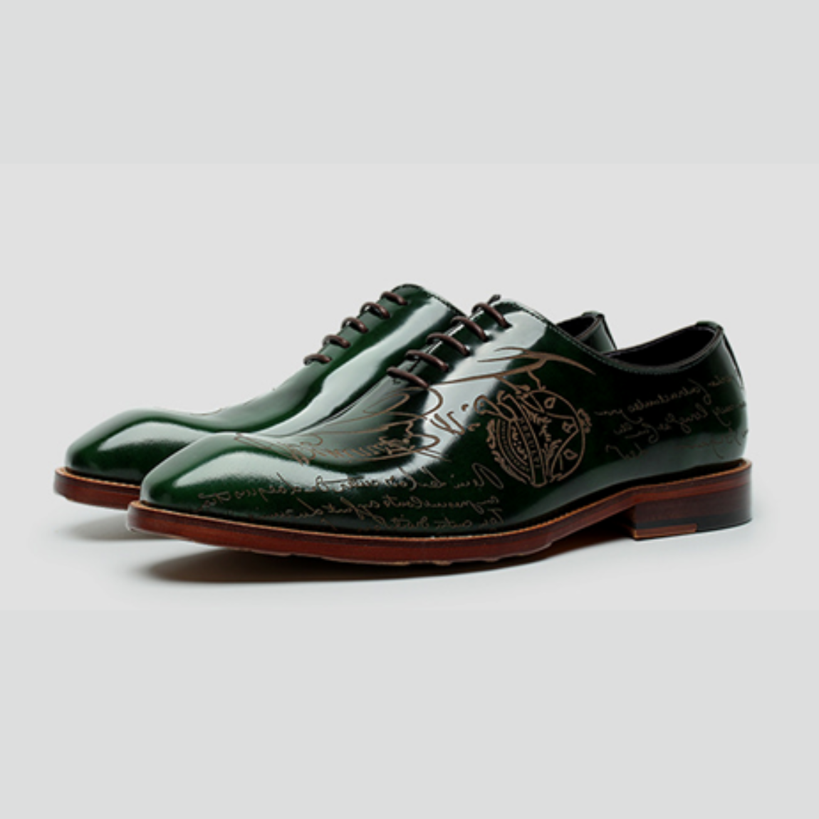 Black Leather Oxfords with Embroidered Detail ElegantEpic Embossed Oxford Shoes – Black Leather Formal  main image 4