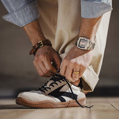 Second Chance C-Class Retro Sneakers For Men - White / 46 EU