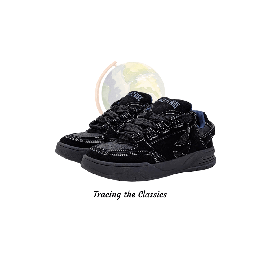Black Skate Sneakers for Men | Urban Street Style-Far Side