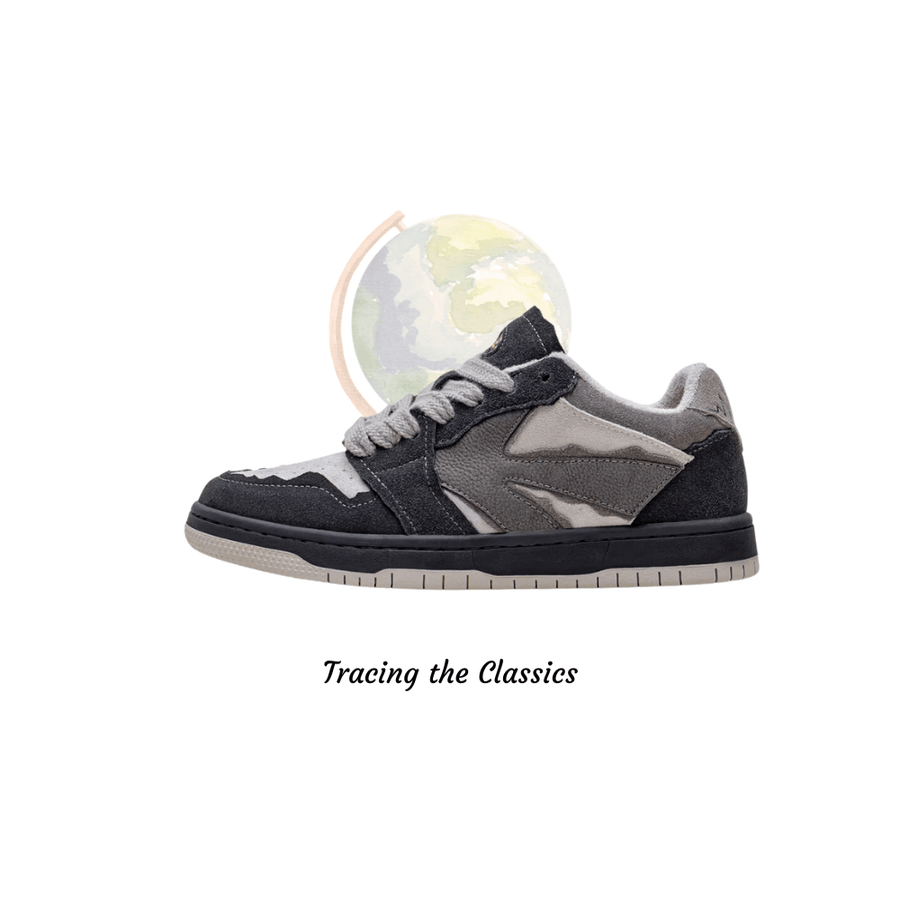 Gray Skate Sneakers for Men | Vintage Jogging sneakers for daily wear-Sonics