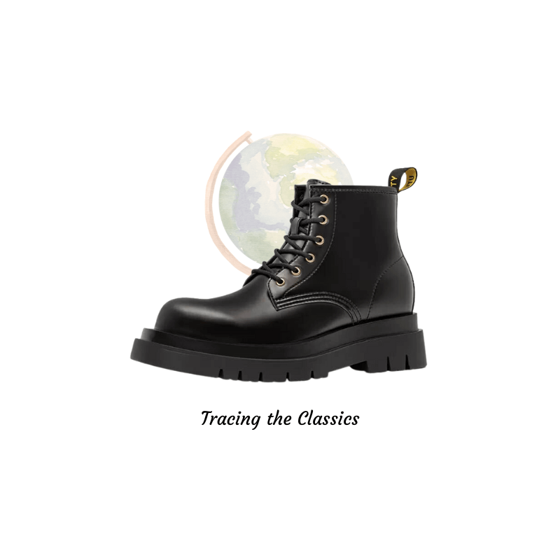 Black Chunky Combat Boots For Men