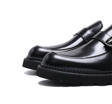 black lug sole slip ons