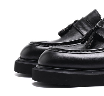 kiltie fringe leather loafers