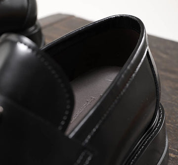 platform leather slip ons