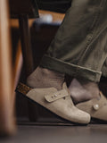 men's mule slippers with vintage casual outfit