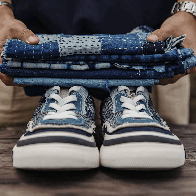 BORO Denim Low Top Canvas Sneakers BORO Denim Low Top Canvas Sneakers