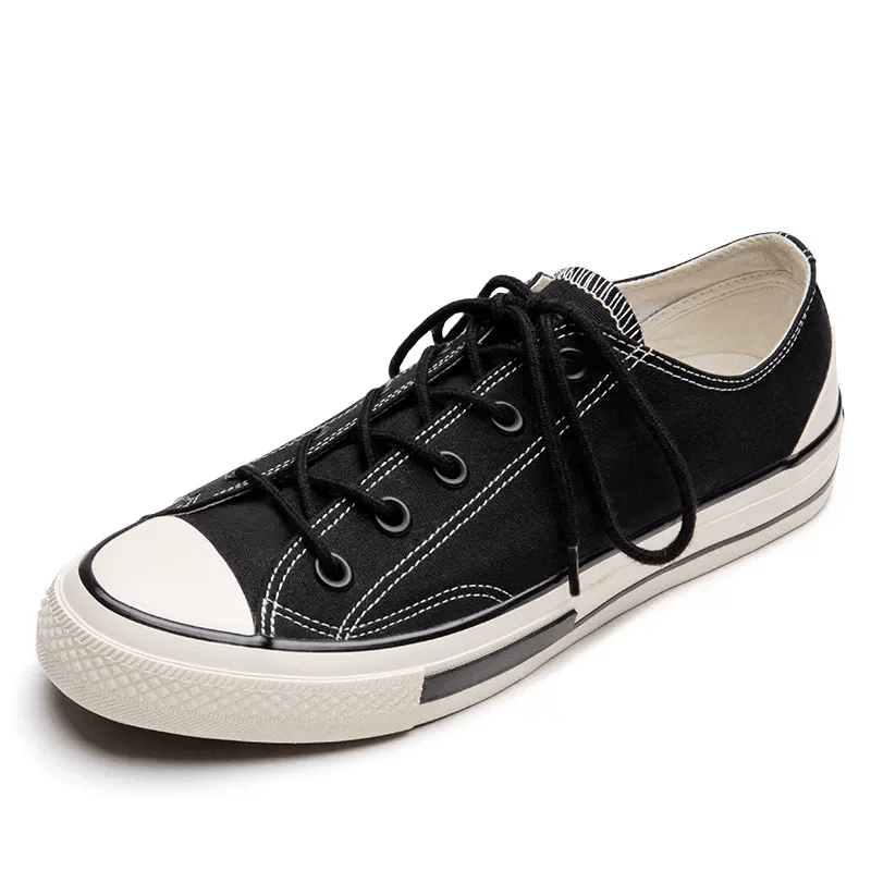 Classic Black White Low Top Canvas Sneakers