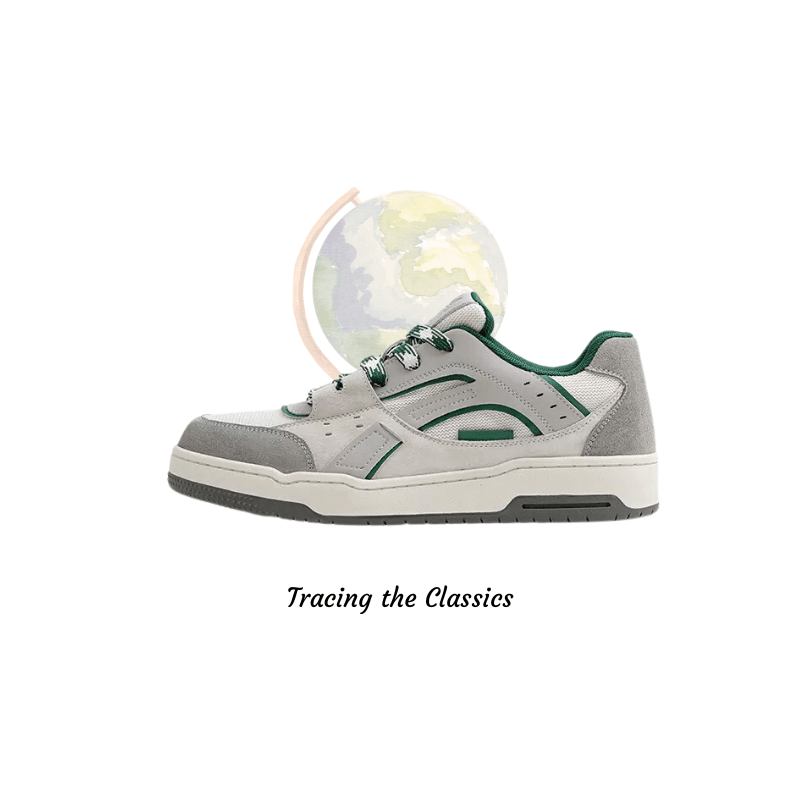90s Gray Retro Skate Sneakers - Gravel