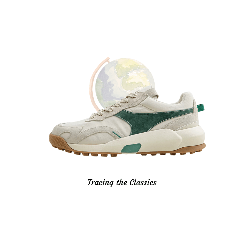 Retro Chunky Jogging Running Shoes - Green awn