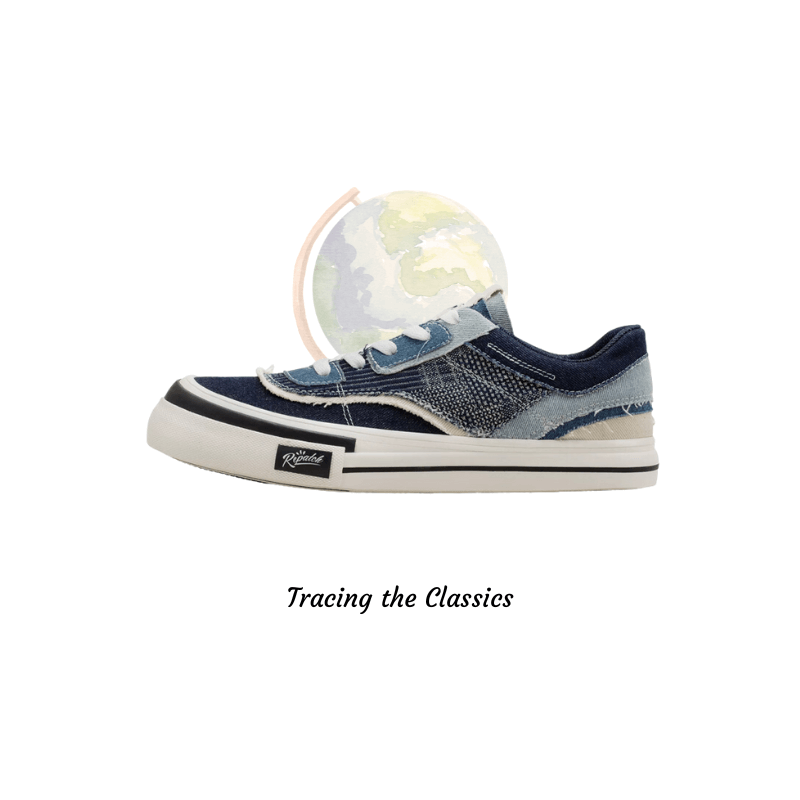 BORO Denim Low Top Canvas Sneakers