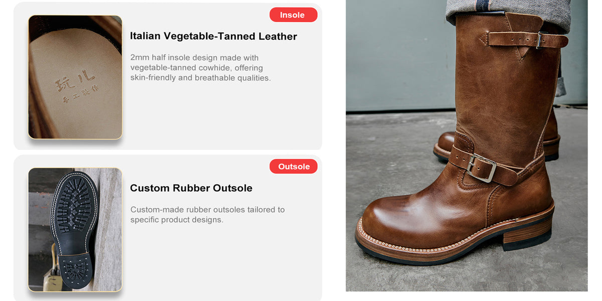 Classic Engineer Classic Engineer Boots | Tea-Core Waxed Leather, Moto-Ready Riding Boots
