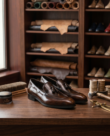 vintage style leather loafers