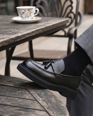lightweight lug sole loafers