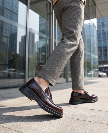 matte black chunky loafers