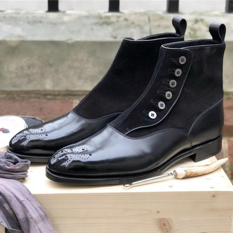 Leather Button Stitching Balmoral boots Spat Boots OTSUKA M5 102