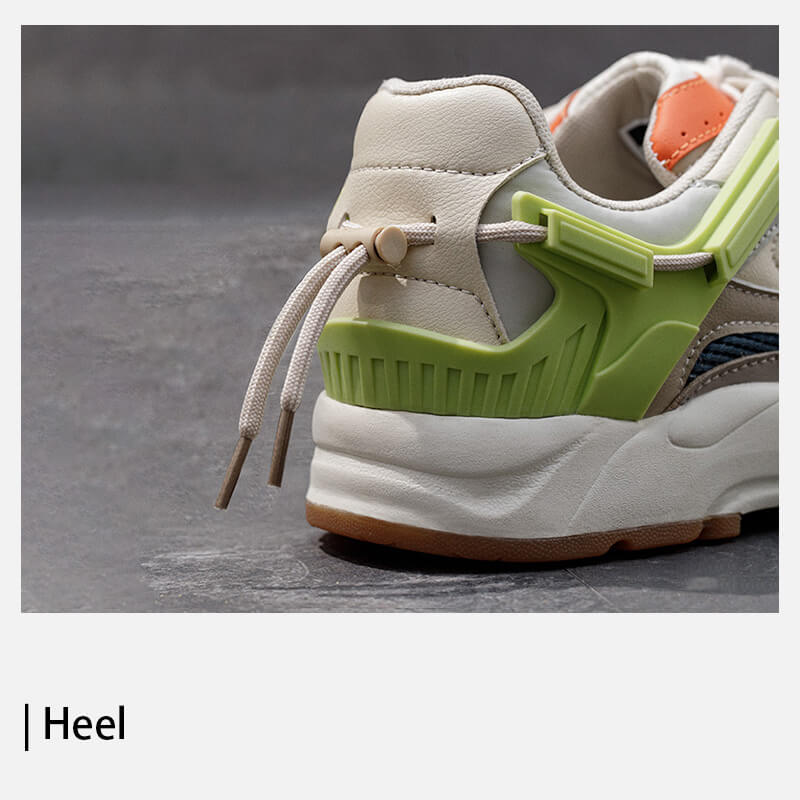 Retro mesh jogging sneaker cushion heel