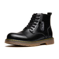 black leather ankle boots