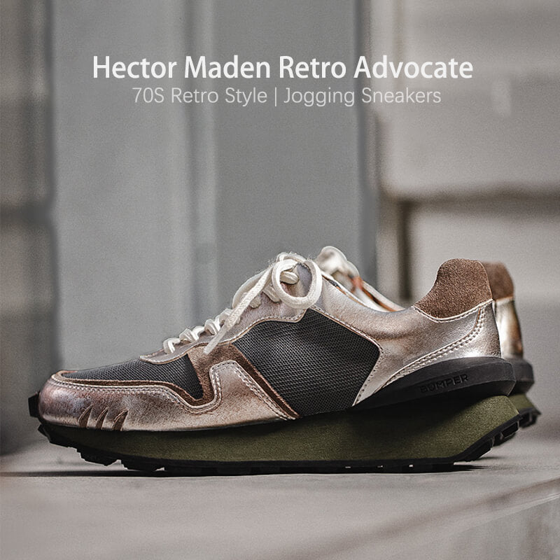 retro suede jogging shoes