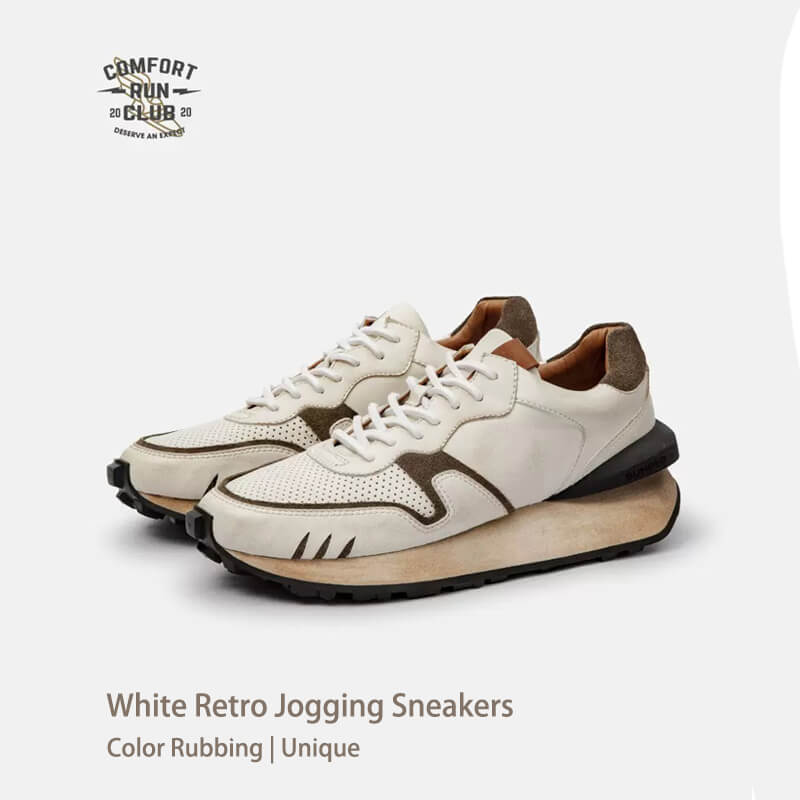 white retro running sneaker