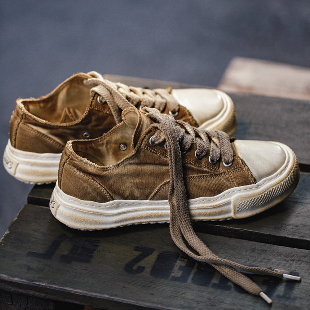 靴 CTHY HIGH-END DECONSTRUCTION SNEAKER Independent design Deconstruction Old Craft Chunky Canvas Sneaker